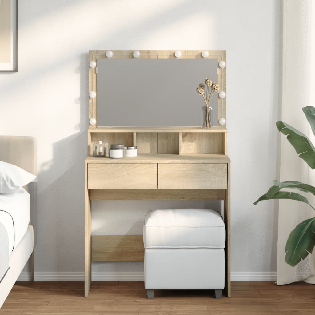 Schminktisch Mit Led-Beleuchtung 80X41X134,5 Cm
