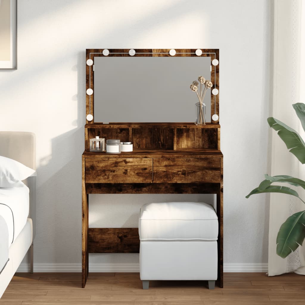 Schminktisch Mit Led-Beleuchtung 80X41X134,5 Cm