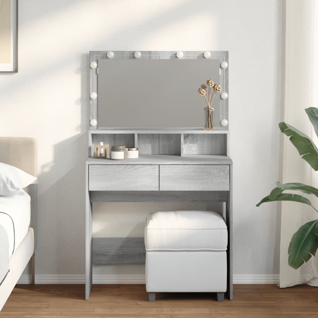 Schminktisch Mit Led-Beleuchtung 80X41X134,5 Cm