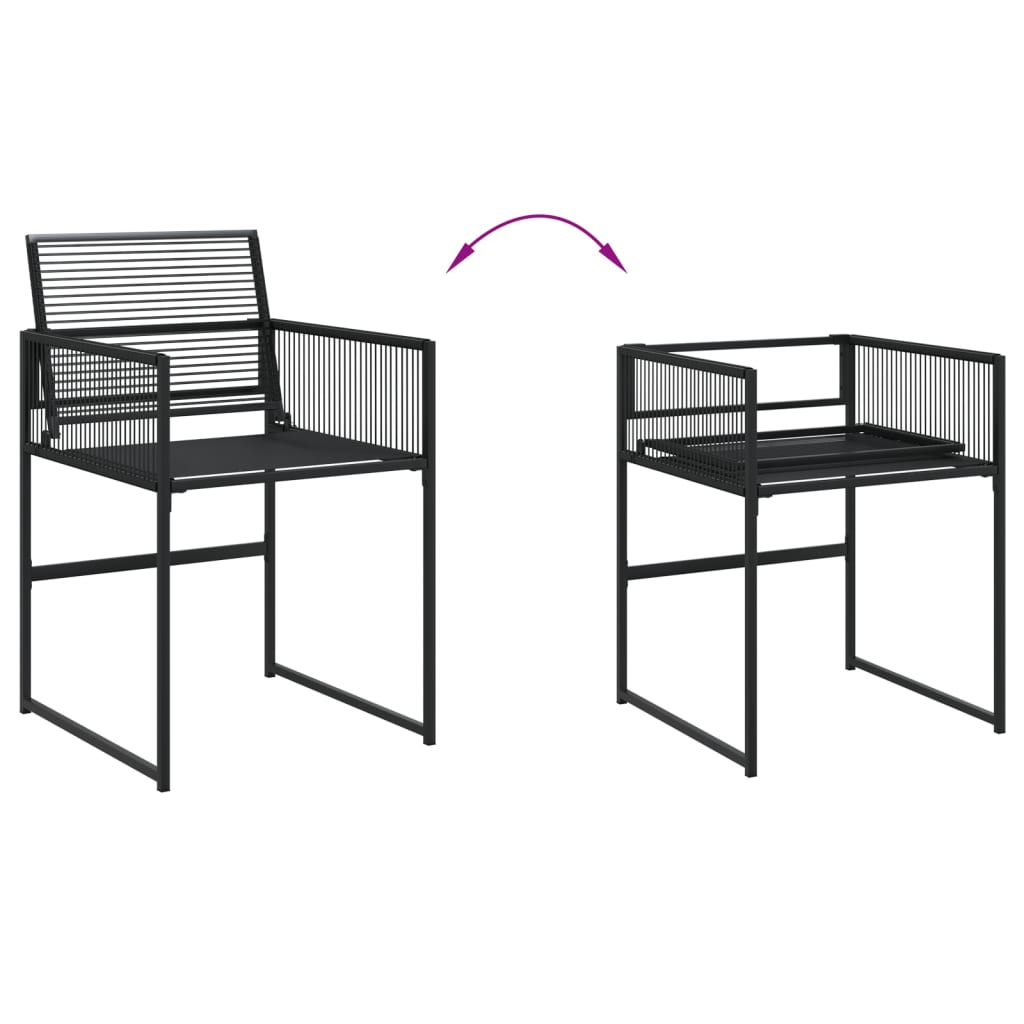 5-Tlg. Garten-Essgruppe Schwarz Poly Rattan