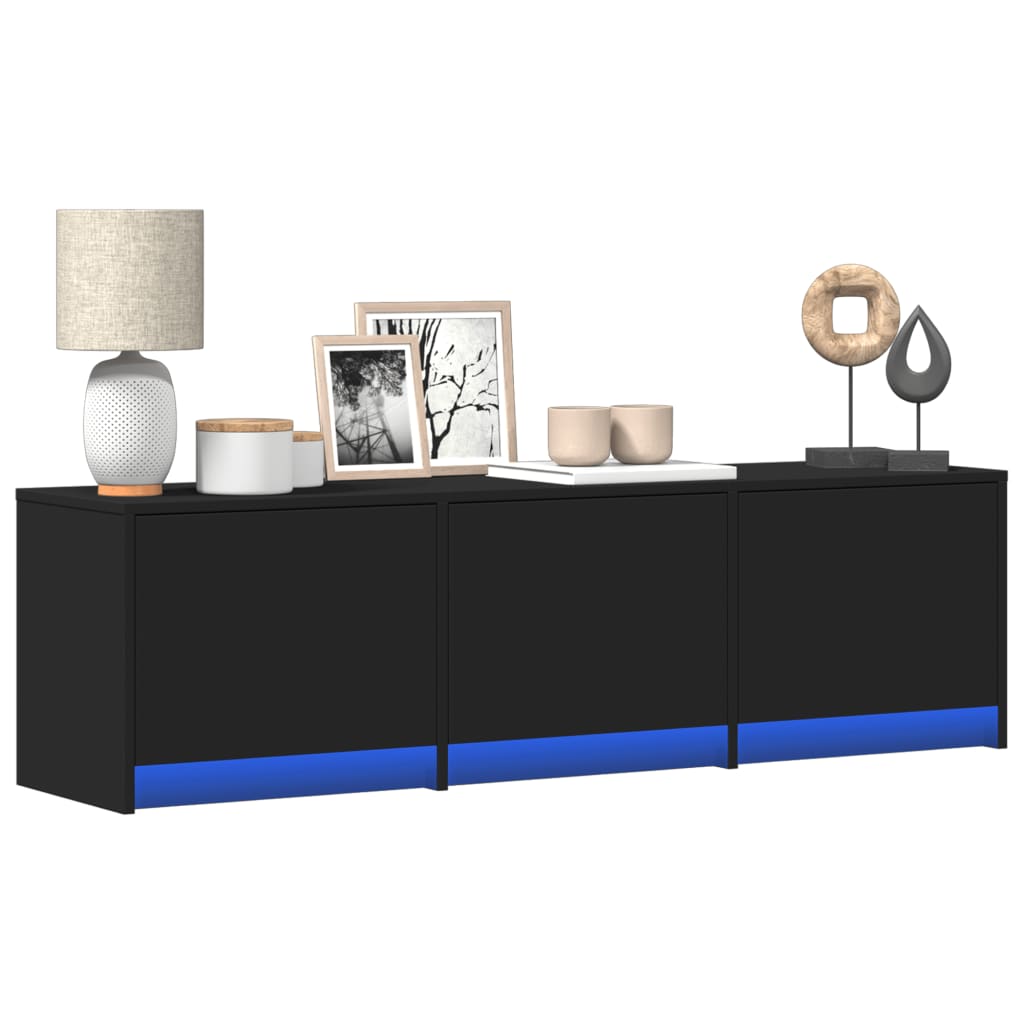 Tv-Schrank Mit Led Eichenholz 140X34X40 Cm Holzwerkstoff