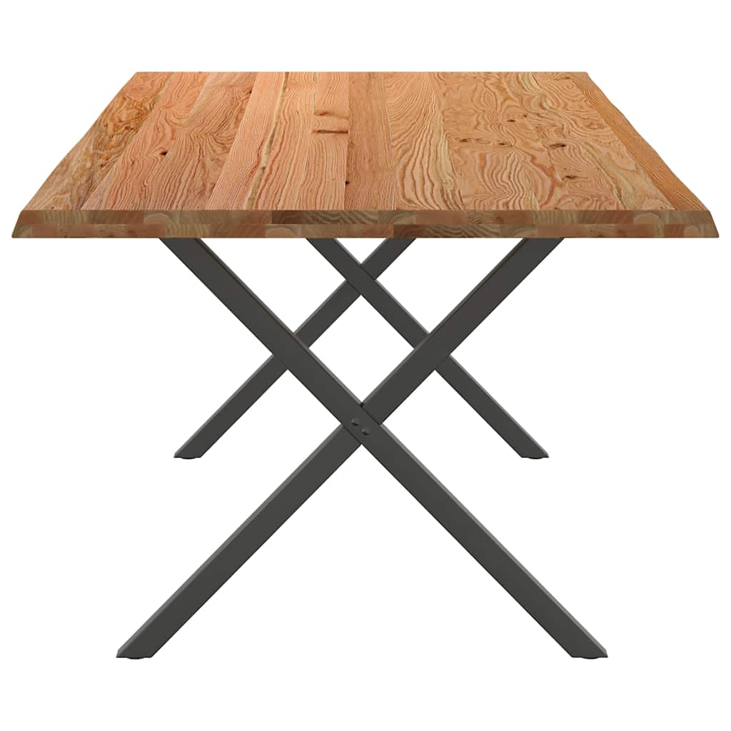 Esstisch Mit Baumkanten 200X100X74 Cm Massivholz Eiche Rechteck Anthrazit