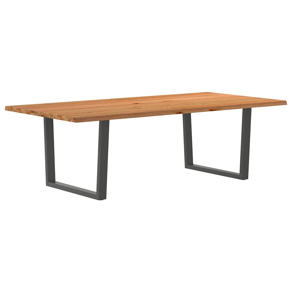 Esstisch Mit Baumkanten 240X120X74 Cm Massivholz Eiche Anthrazit