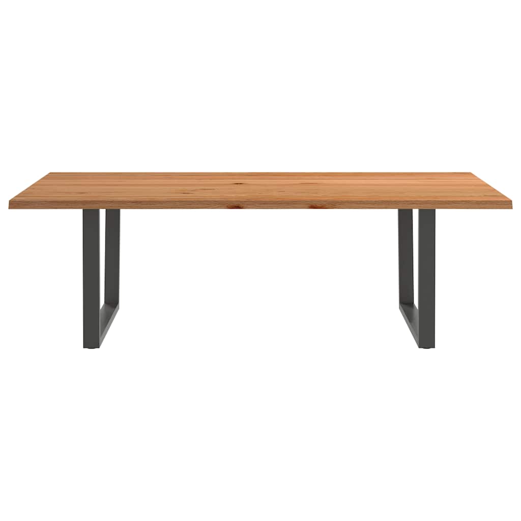 Esstisch Mit Baumkanten 240X120X74 Cm Massivholz Eiche Anthrazit
