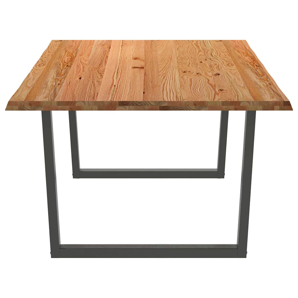 Esstisch Mit Baumkanten 240X120X74 Cm Massivholz Eiche Anthrazit