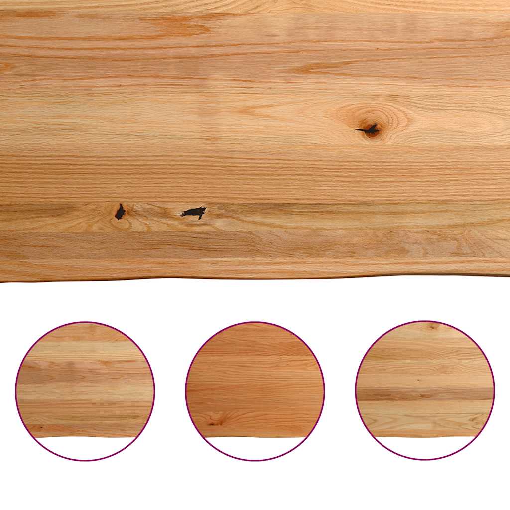 Esstisch Mit Baumkanten 240X120X74 Cm Massivholz Eiche Anthrazit