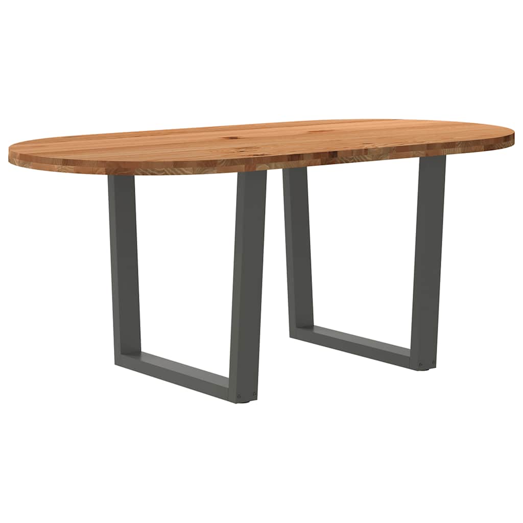 Esstisch Hellbraun Massivholz Eiche Oval