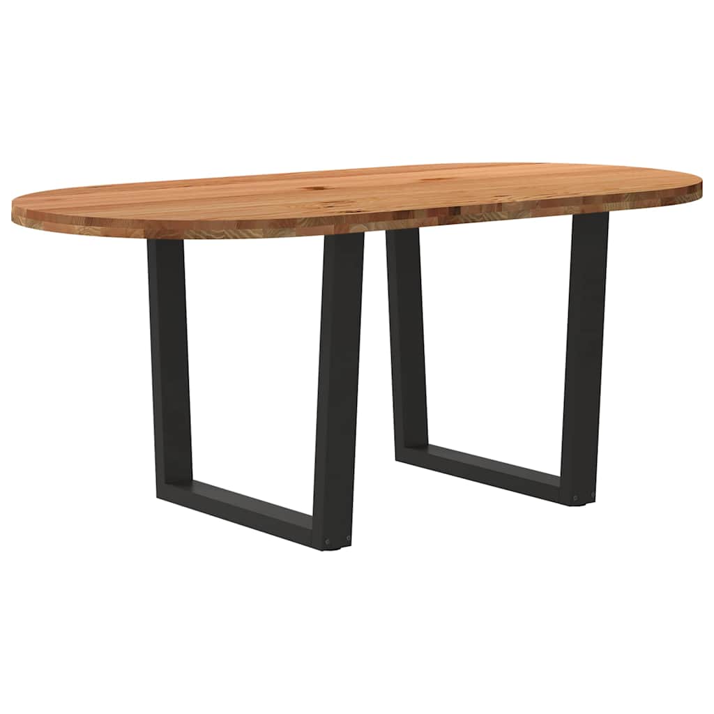 Esstisch Hellbraun Massivholz Eiche Oval