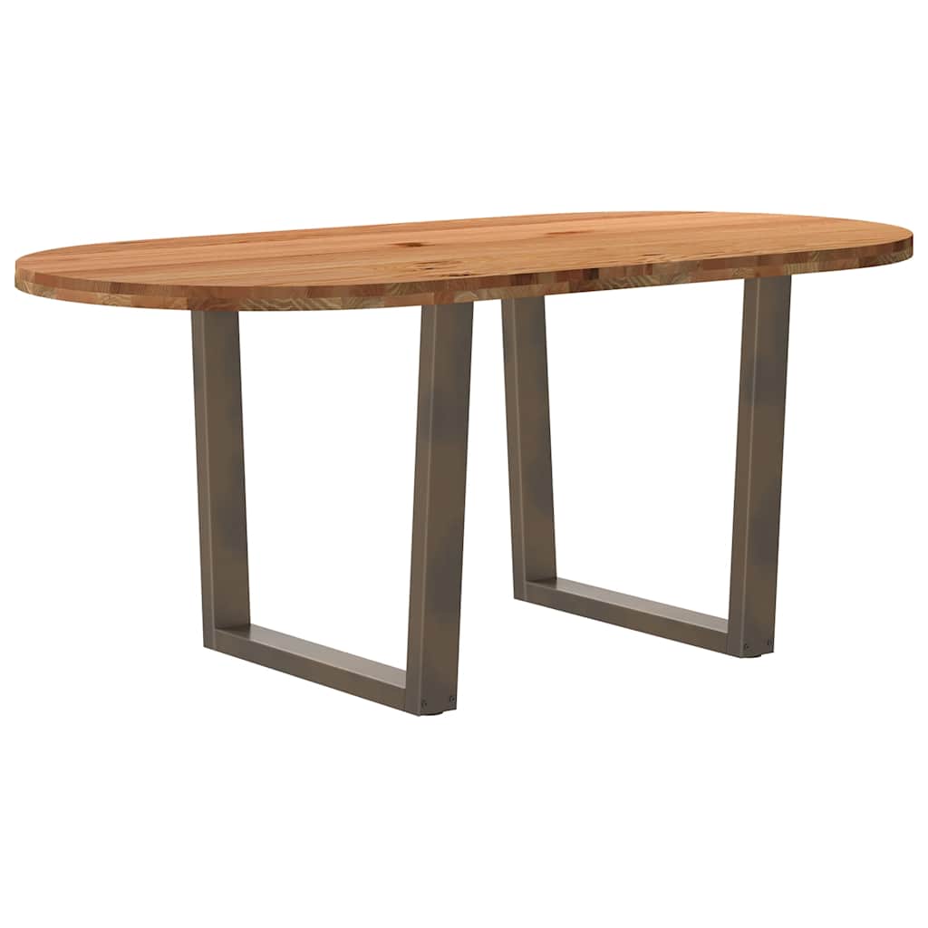 Esstisch Hellbraun Massivholz Eiche Oval