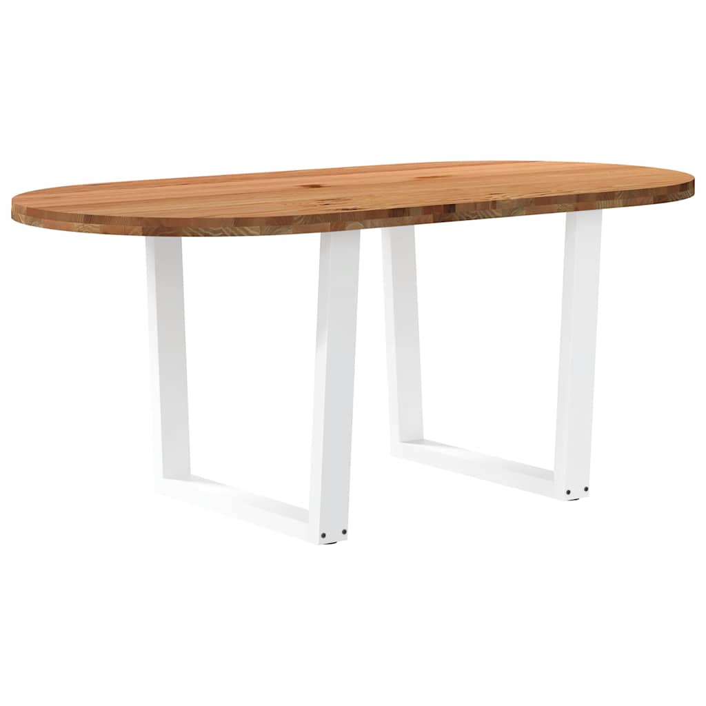 Esstisch Hellbraun Massivholz Eiche Oval