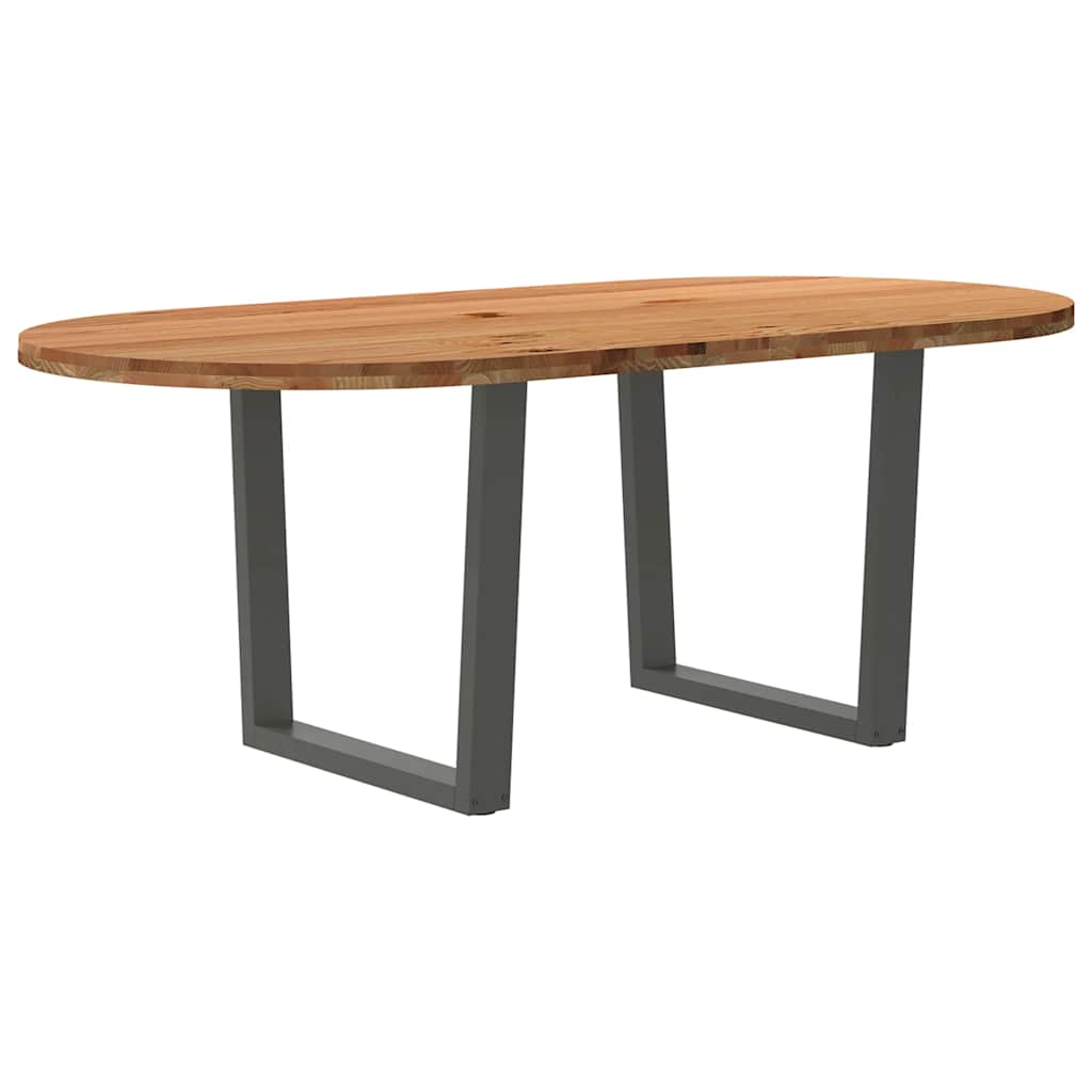 Esstisch Hellbraun Massivholz Eiche Oval