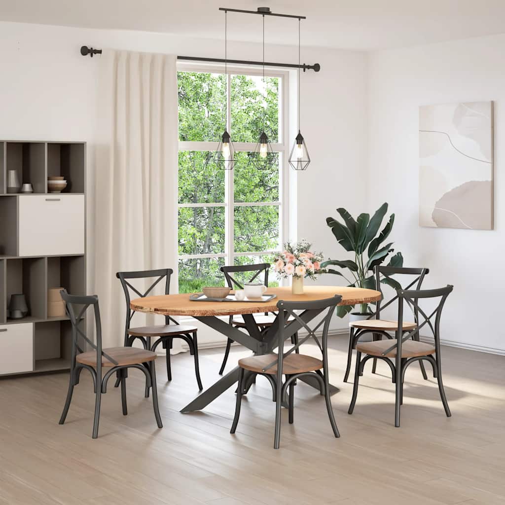 Esstisch Hellbraun Massivholz Eiche Oval