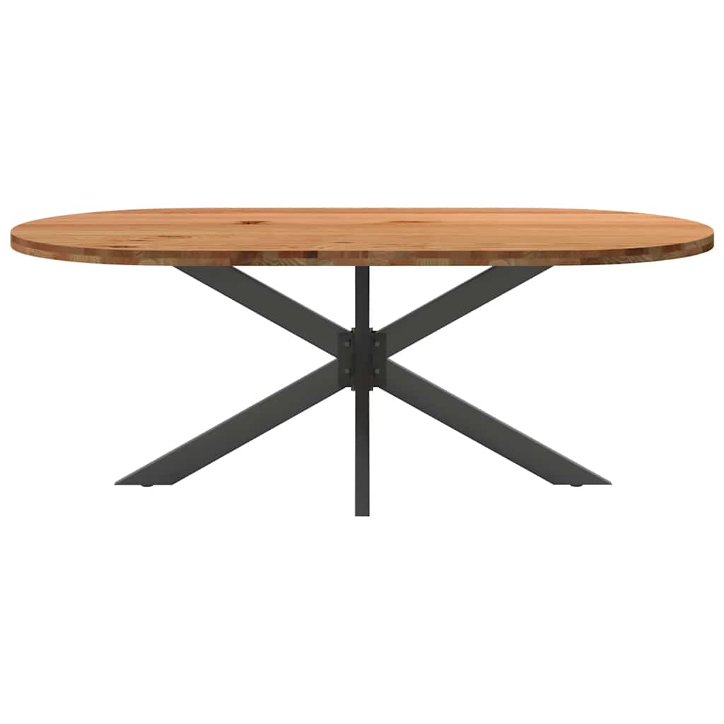 Esstisch Hellbraun Massivholz Eiche Oval