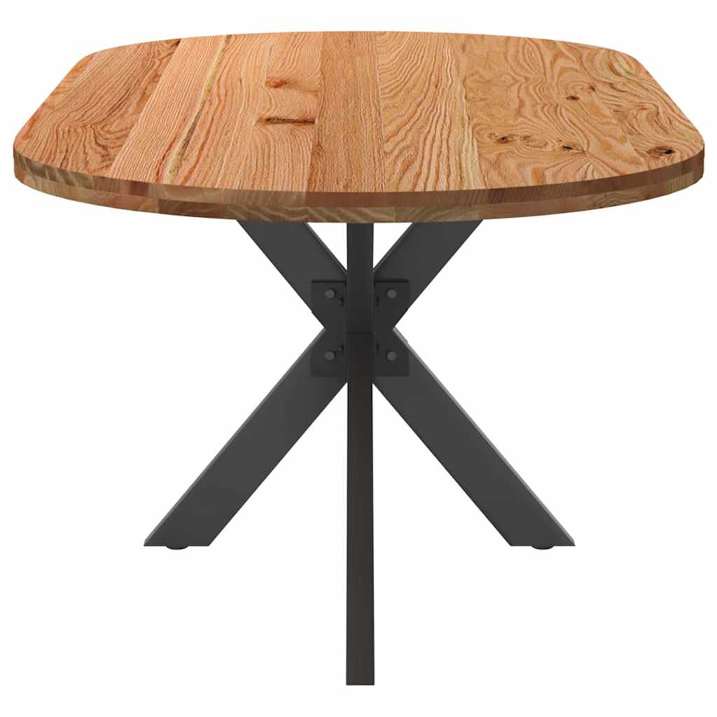 Esstisch Hellbraun Massivholz Eiche Oval