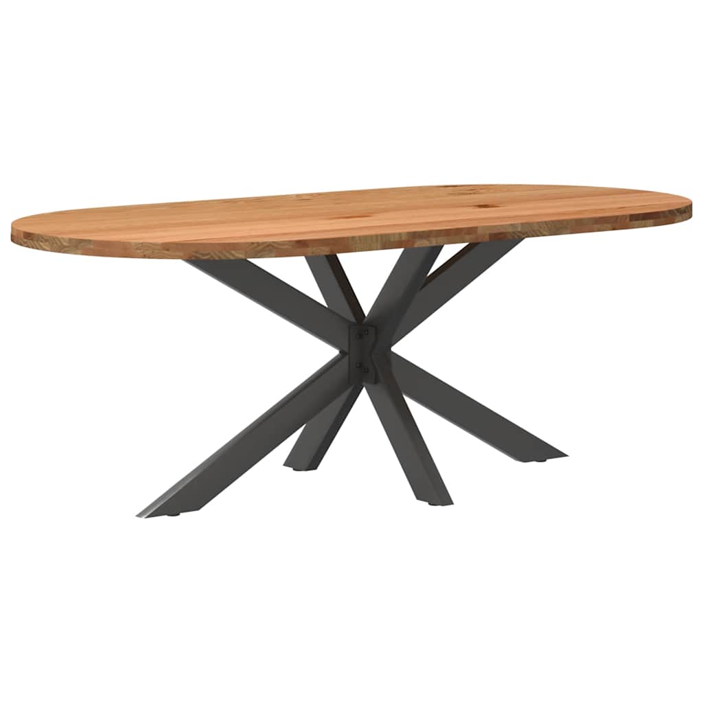 Esstisch Hellbraun Massivholz Eiche Oval
