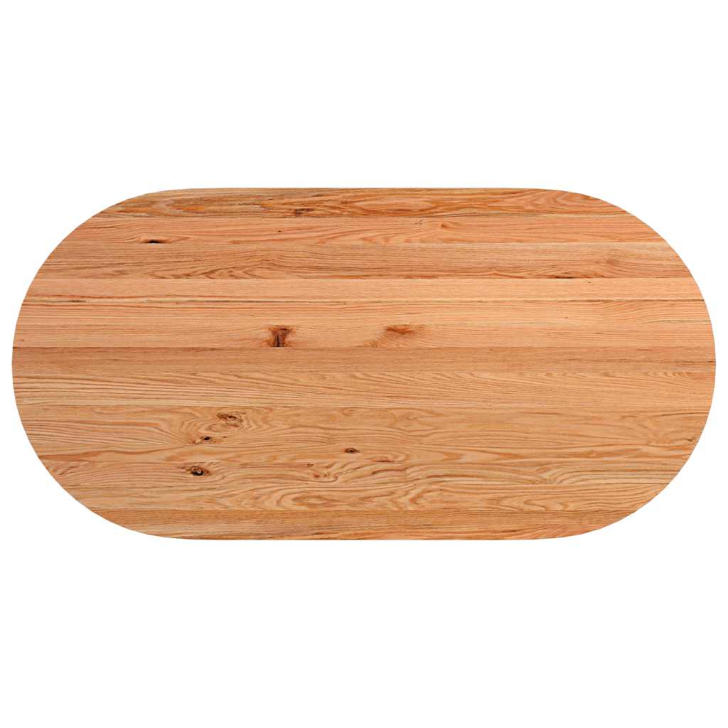 Esstisch Hellbraun Massivholz Eiche Oval