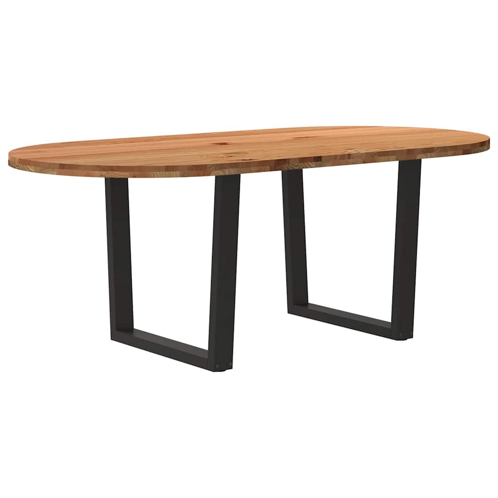 Esstisch Hellbraun Massivholz Eiche Oval