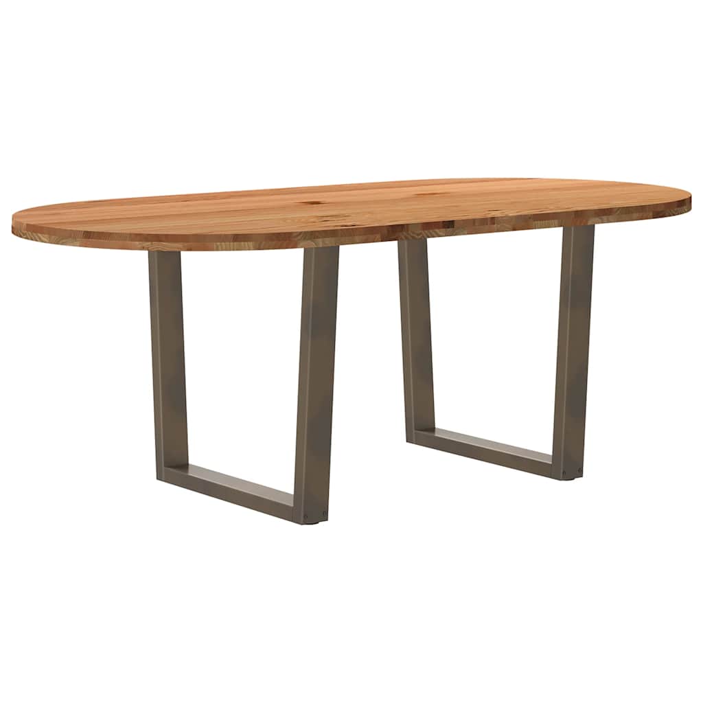 Esstisch Hellbraun Massivholz Eiche Oval