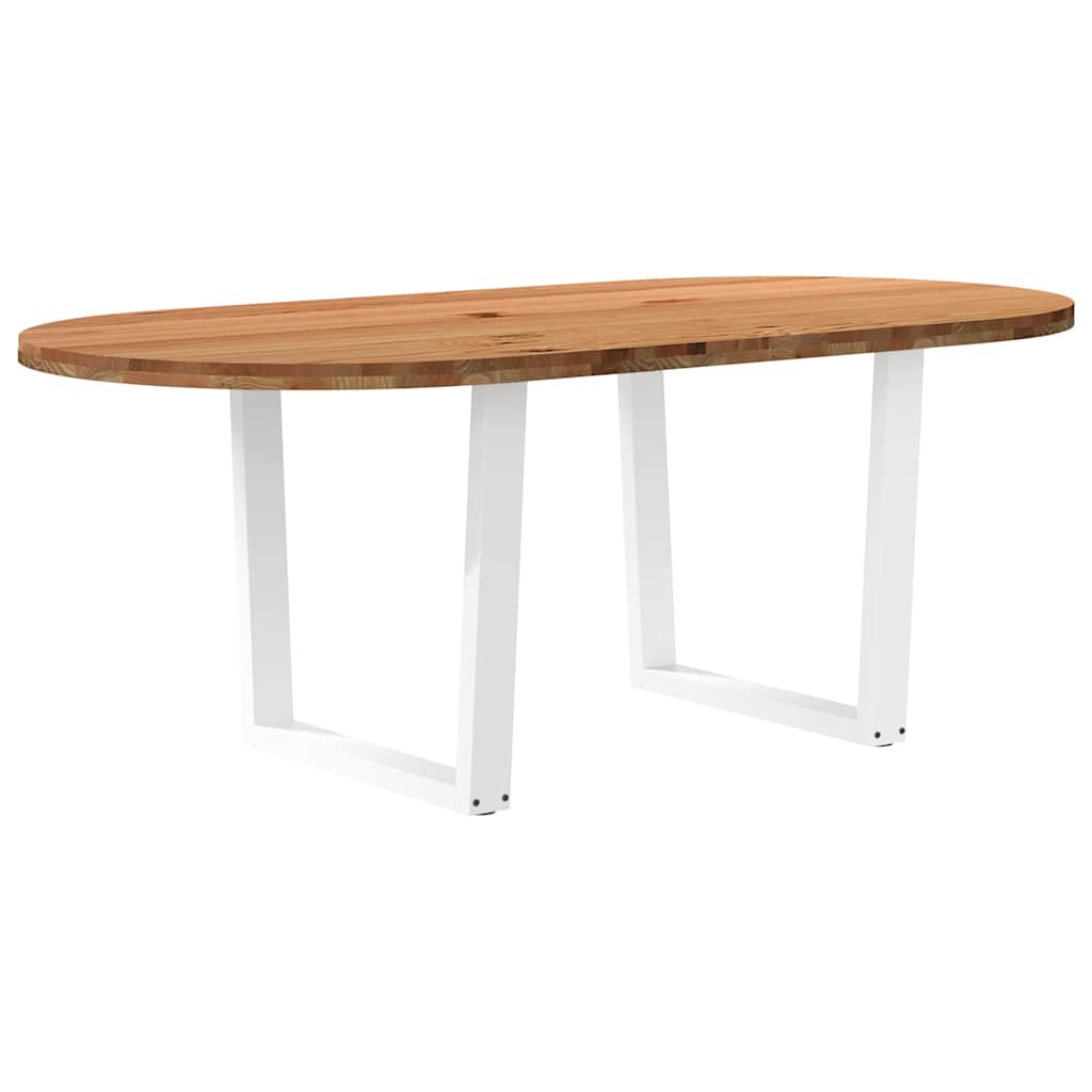 Esstisch Hellbraun Massivholz Eiche Oval