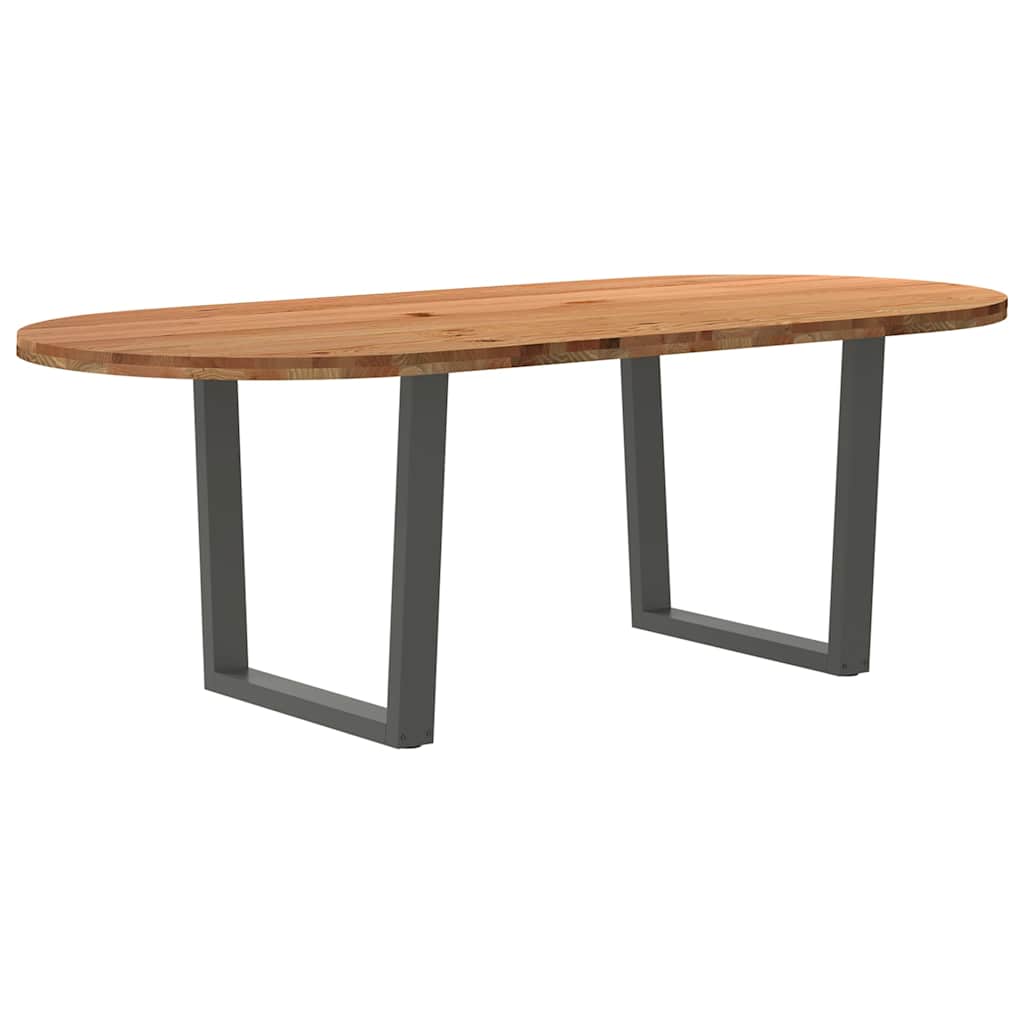Esstisch Hellbraun Massivholz Eiche Oval