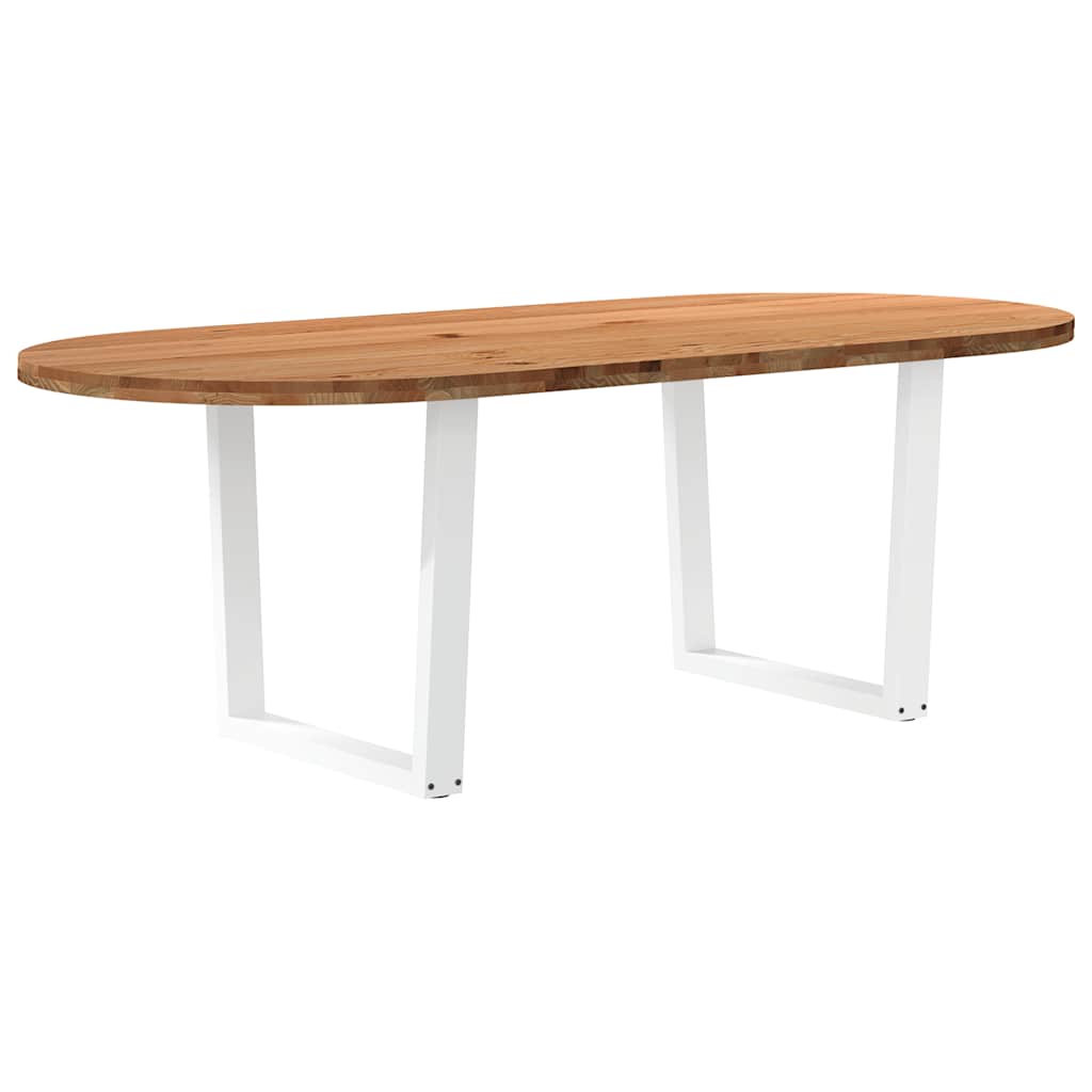 Esstisch Hellbraun Massivholz Eiche Oval
