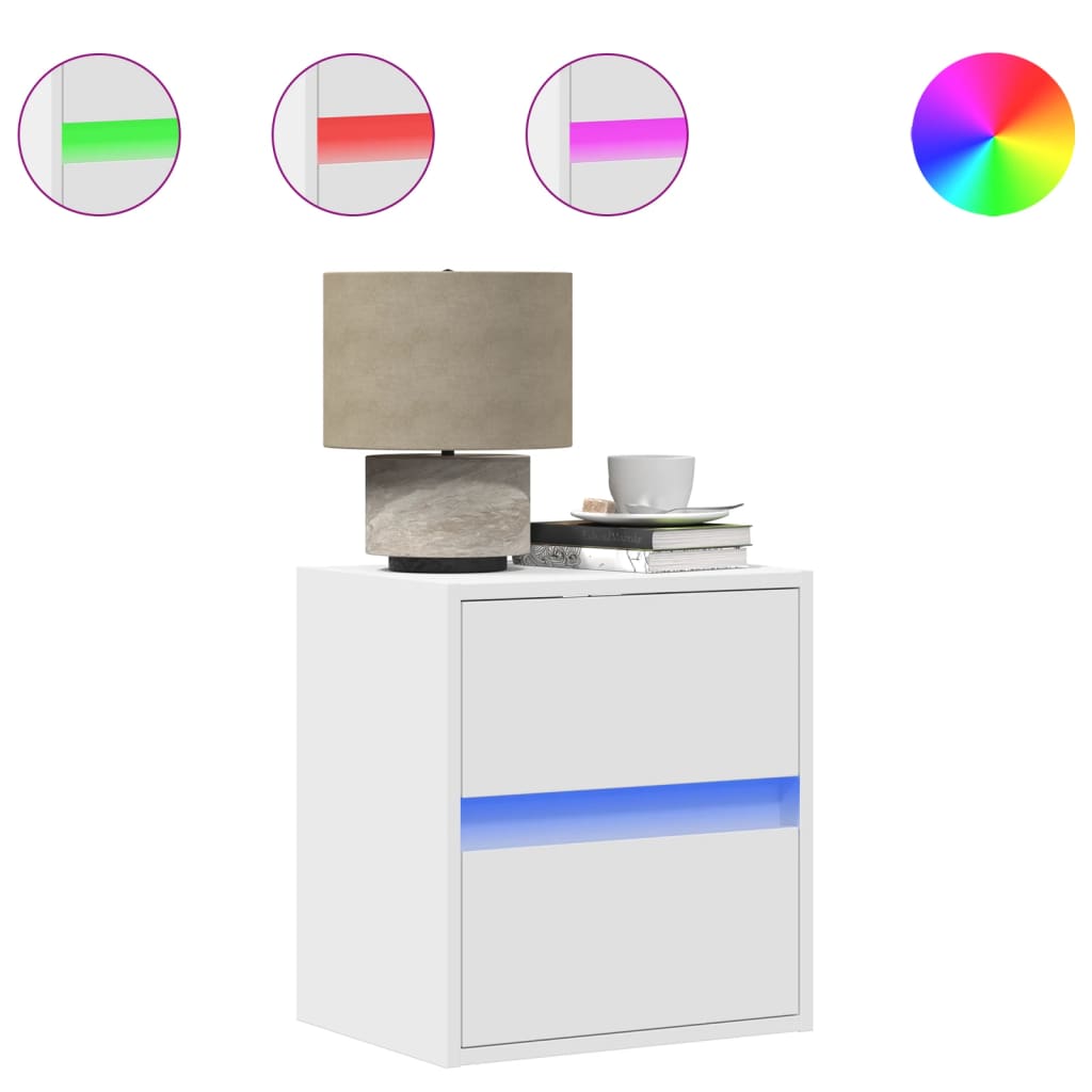 Wand-Nachttisch Mit Led-Leuchten