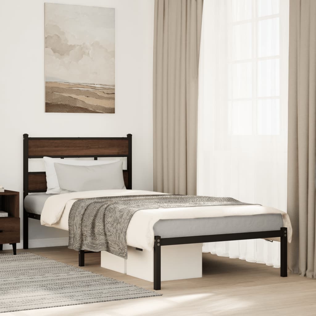 Bettgestell Ohne Matratze Braun Eiche Braune Eiche