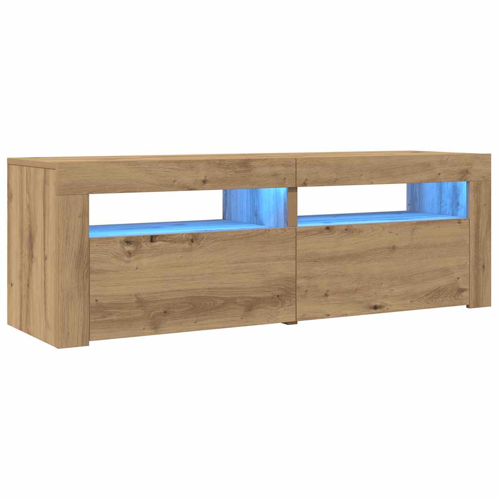 Tv-Schrank Mit Led Artisan-Eiche 120X35X40 Cm Holzwerkstoff