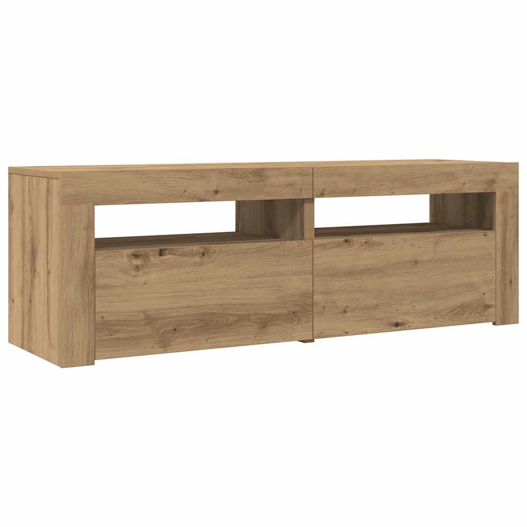 Tv-Schrank Mit Led Artisan-Eiche 120X35X40 Cm Holzwerkstoff