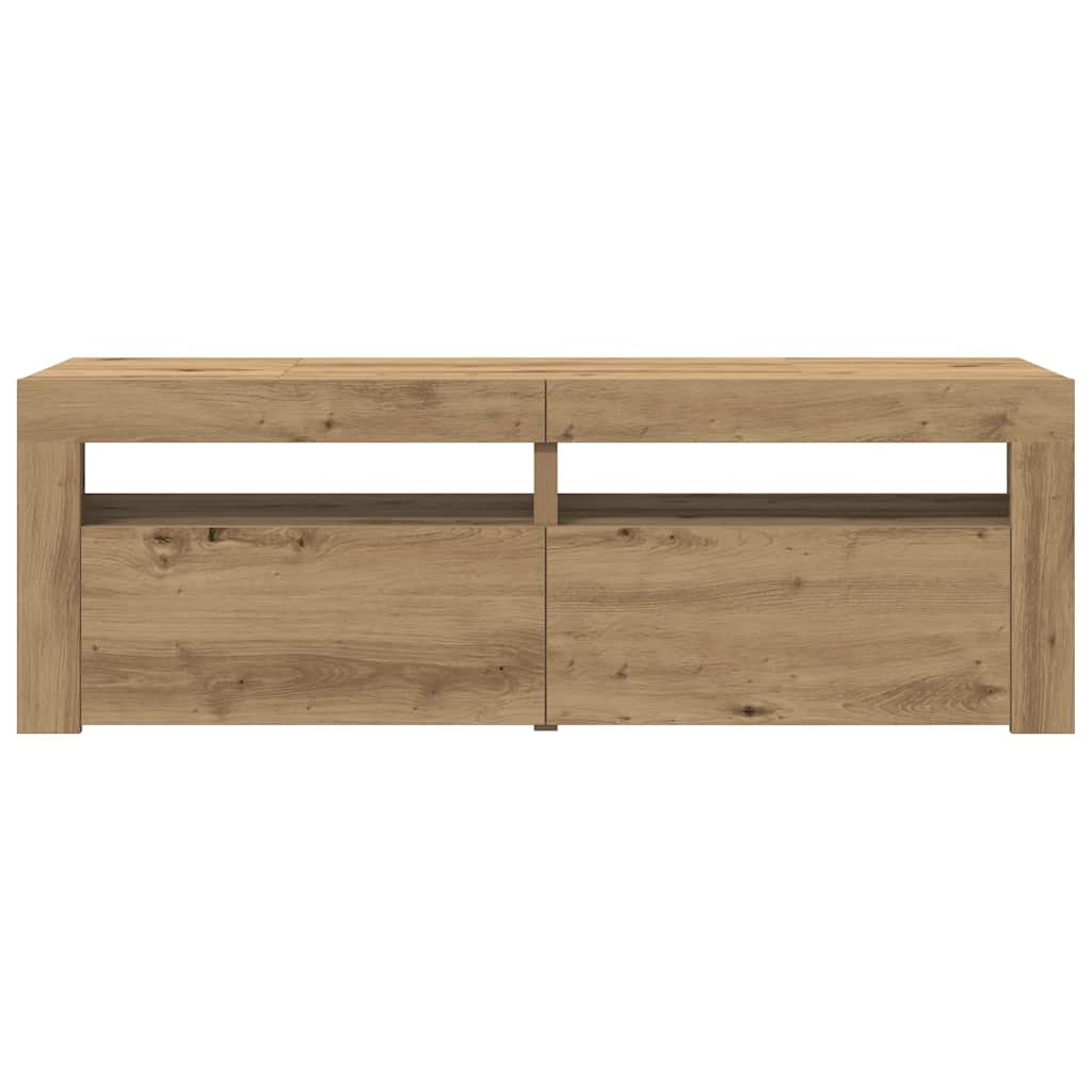 Tv-Schrank Mit Led Artisan-Eiche 120X35X40 Cm Holzwerkstoff