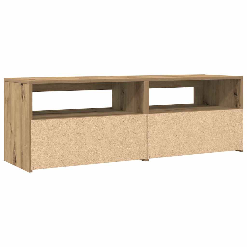 Tv-Schrank Mit Led Artisan-Eiche 120X35X40 Cm Holzwerkstoff