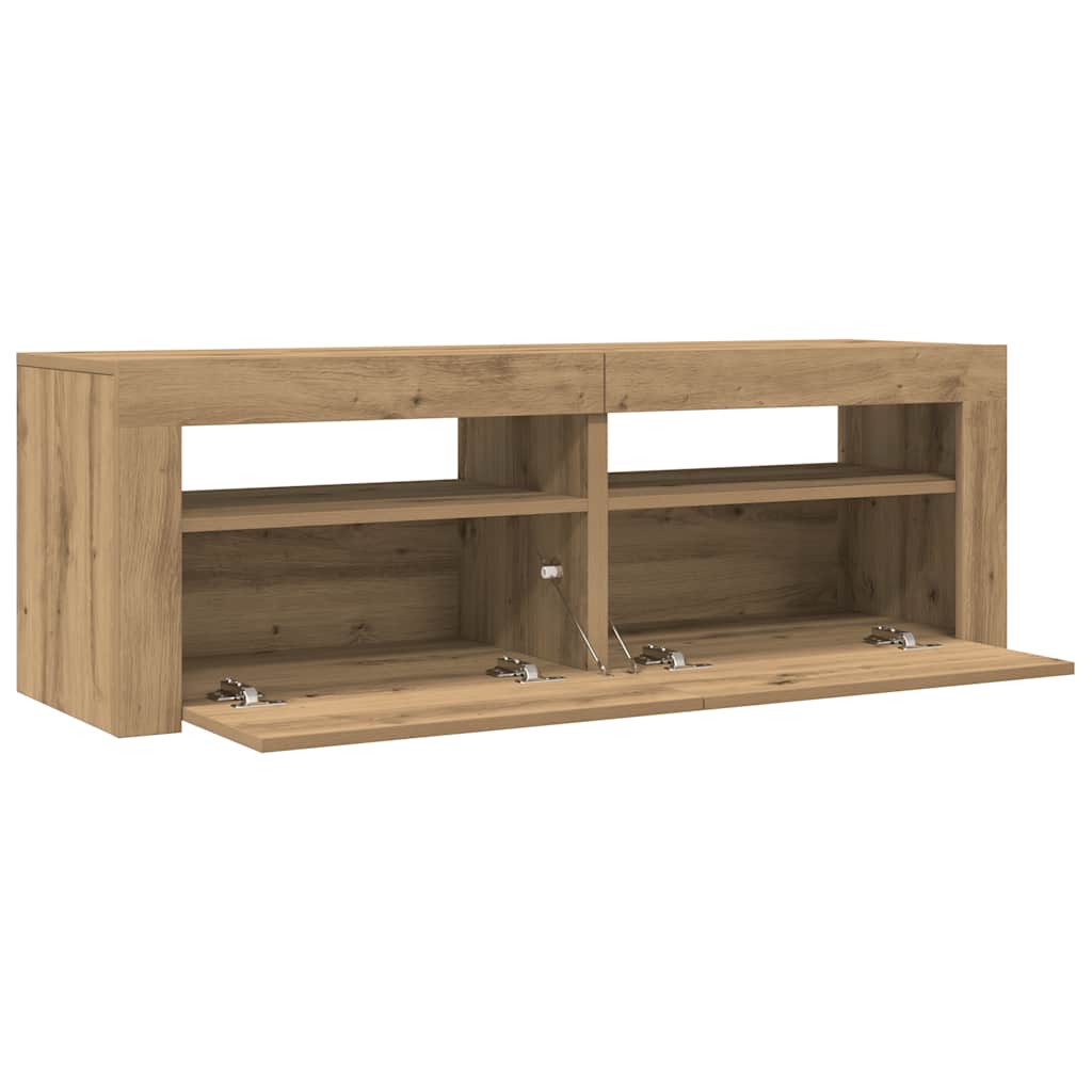 Tv-Schrank Mit Led Artisan-Eiche 120X35X40 Cm Holzwerkstoff