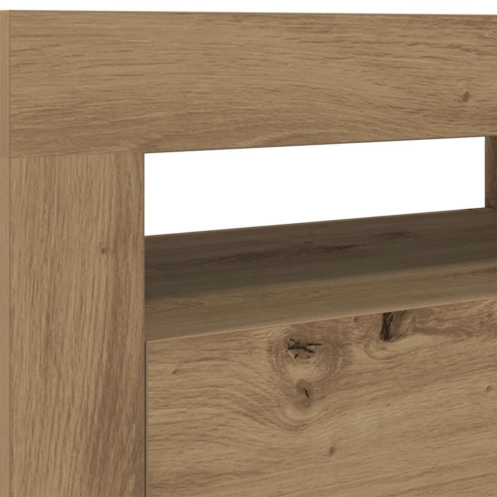 Tv-Schrank Mit Led Artisan-Eiche 120X35X40 Cm Holzwerkstoff