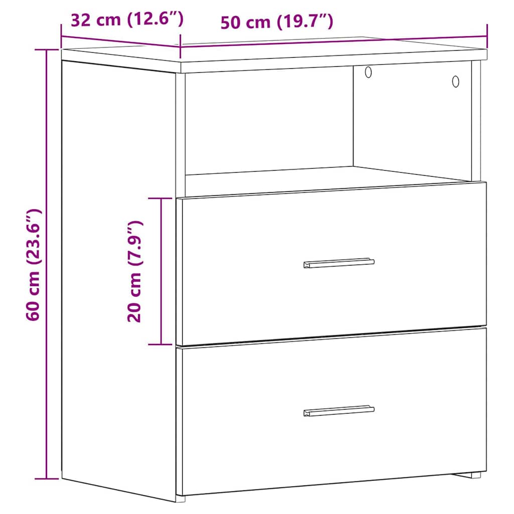 Nachttisch Artisan-Eiche 50X32X60 Cm Holzwerkstoff