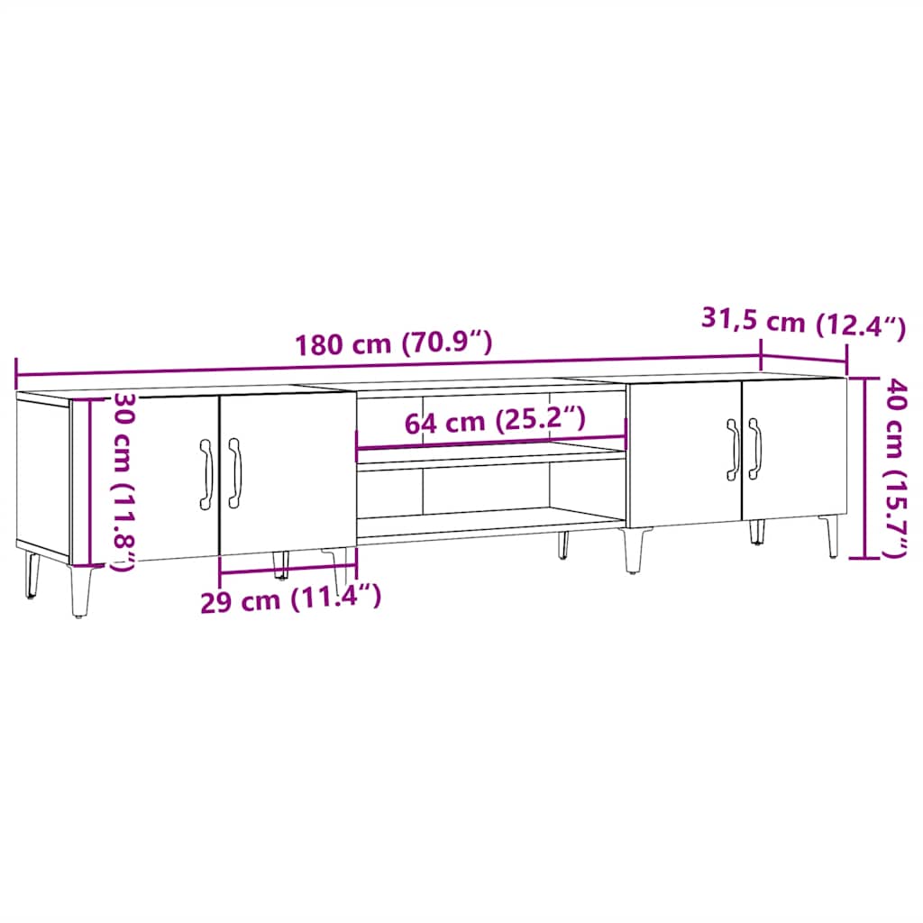 Tv-Schrank Artisan-Eiche 180X31,5X40 Cm Holzwerkstoff
