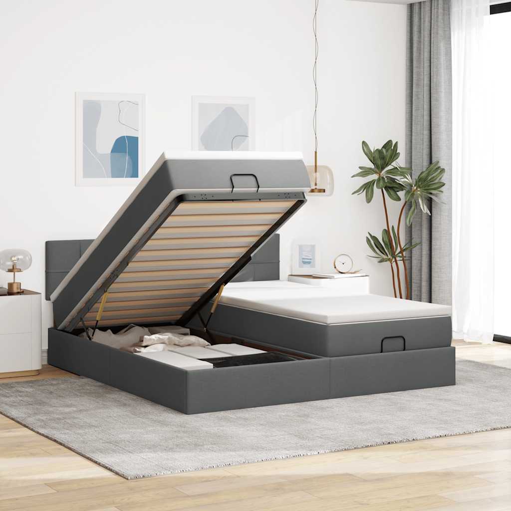 Ottoman-Bett Mit Matratzen Stoff