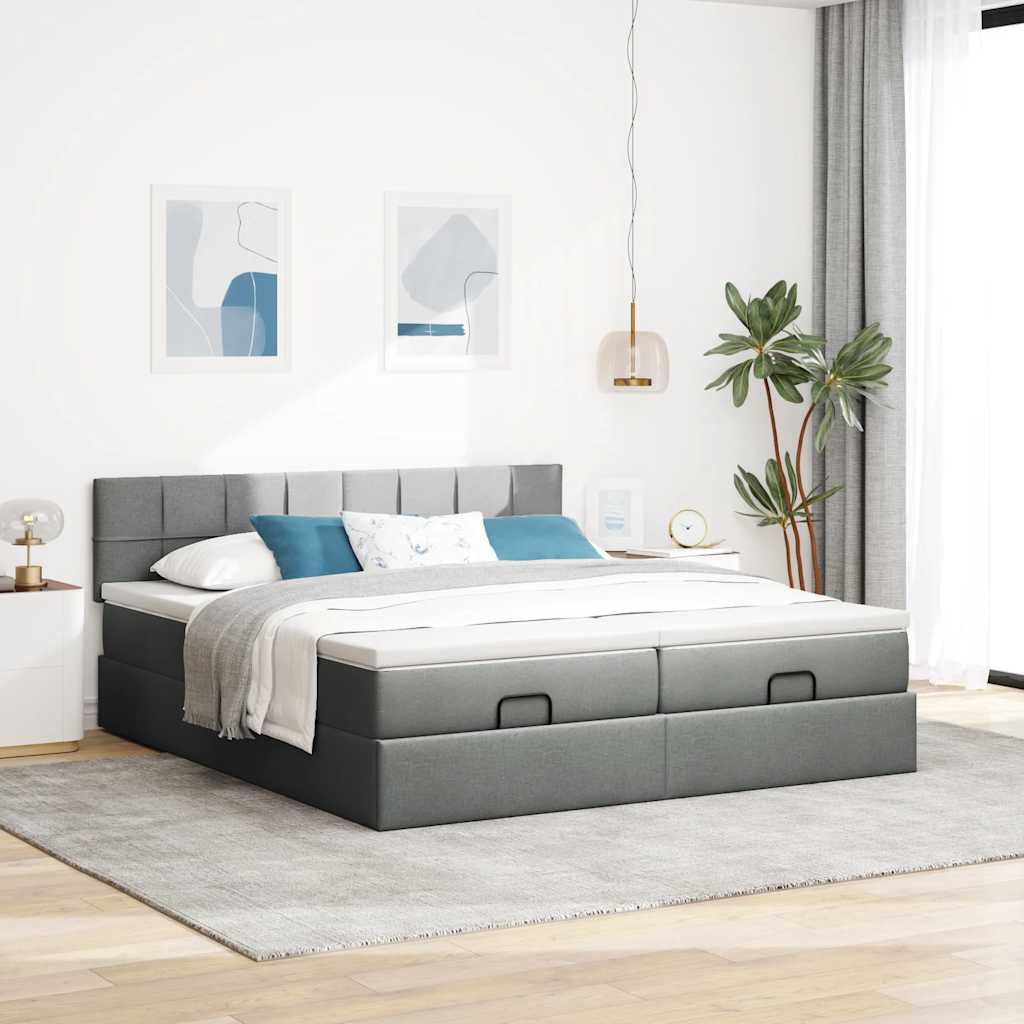 Ottoman-Bett Mit Matratzen Stoff