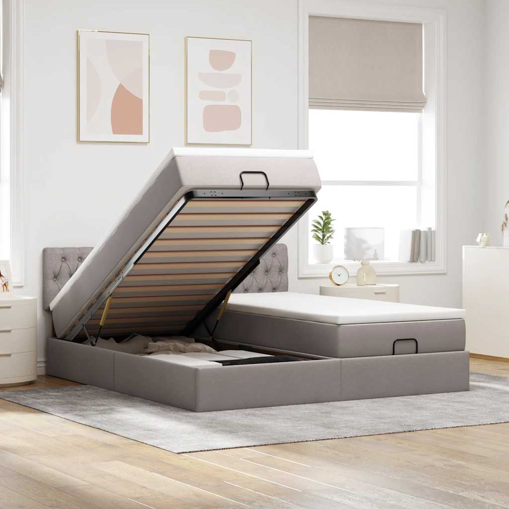 Ottoman-Bett Mit Matratzen Stoff