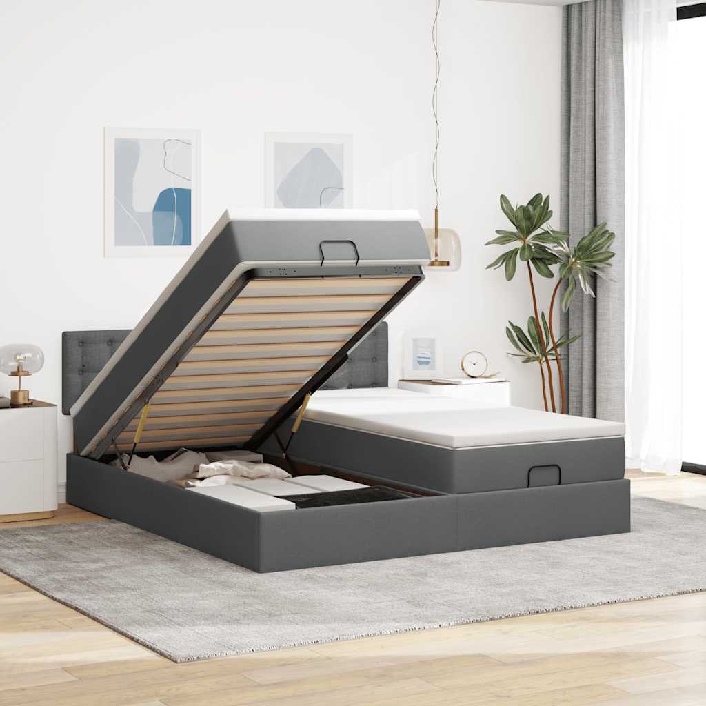 Ottoman-Bett Mit Matratzen Stoff