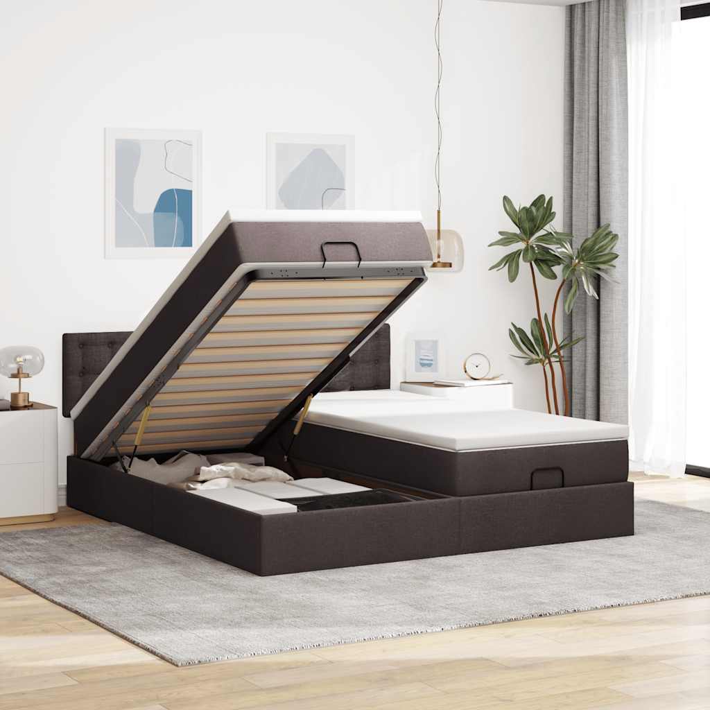 Ottoman-Bett Mit Matratzen Stoff
