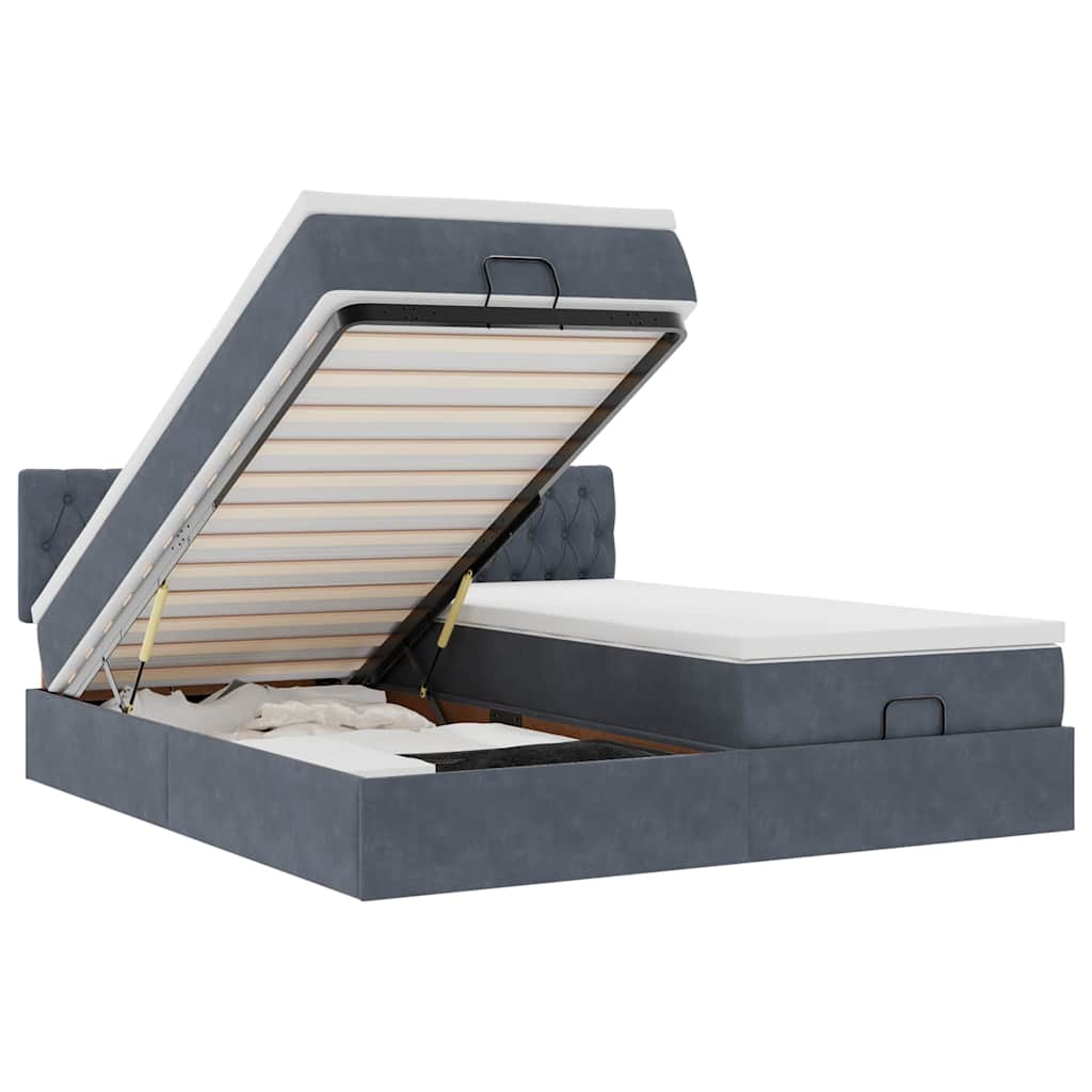Ottoman-Bett Mit Matratzen & Leds Samt