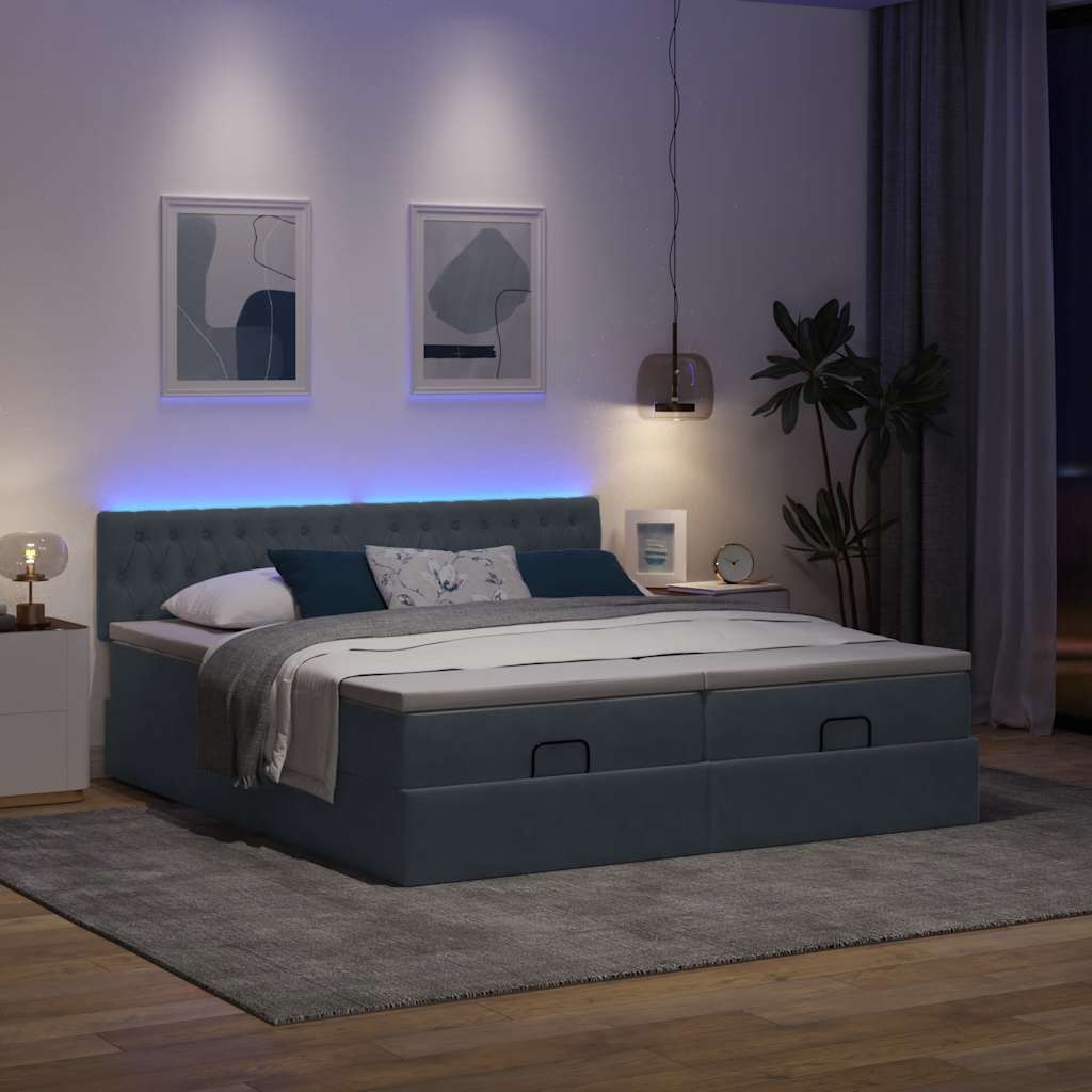 Ottoman-Bett Mit Matratzen & Leds Samt