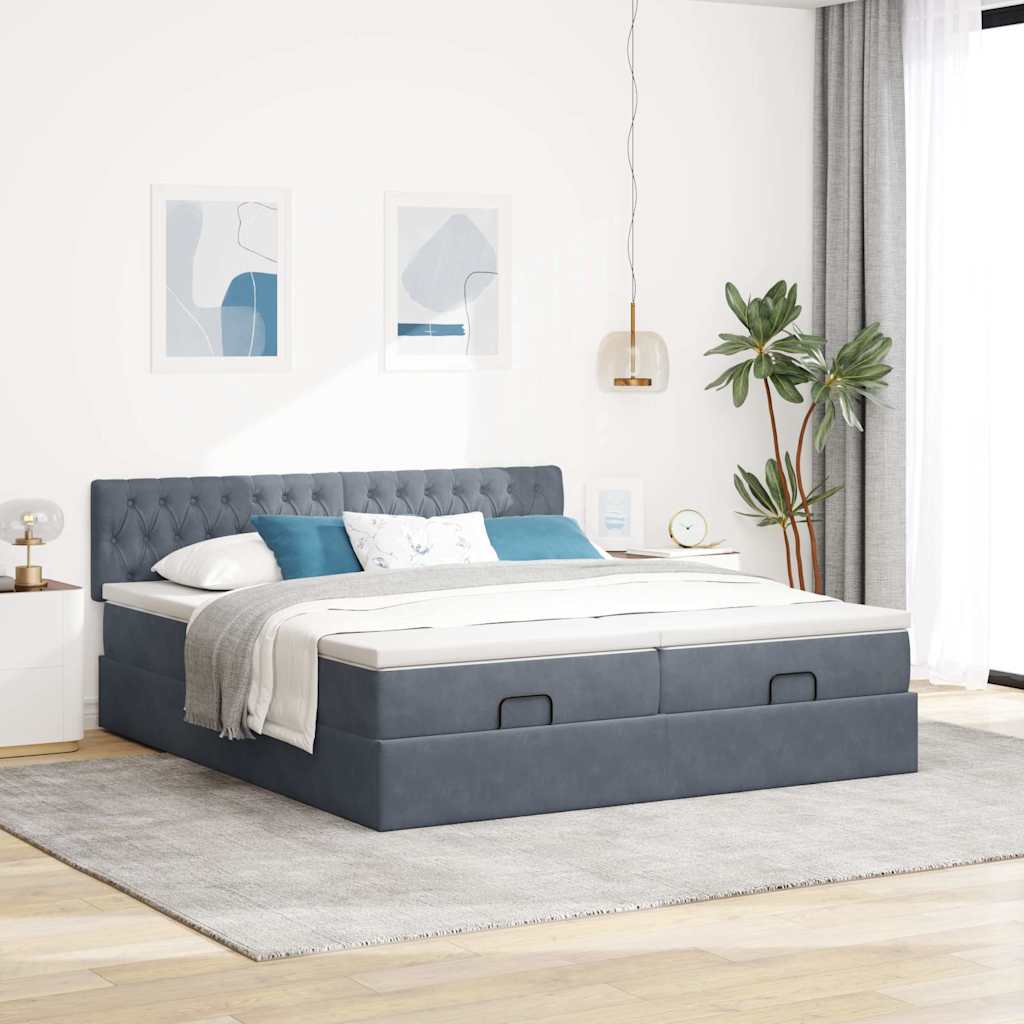 Ottoman-Bett Mit Matratzen & Leds Samt