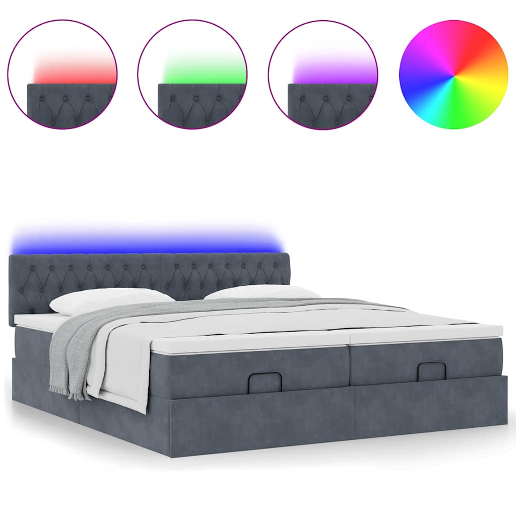 Ottoman-Bett Mit Matratzen & Leds Samt
