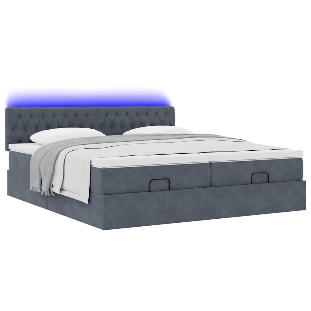 Ottoman-Bett Mit Matratzen & Leds Samt