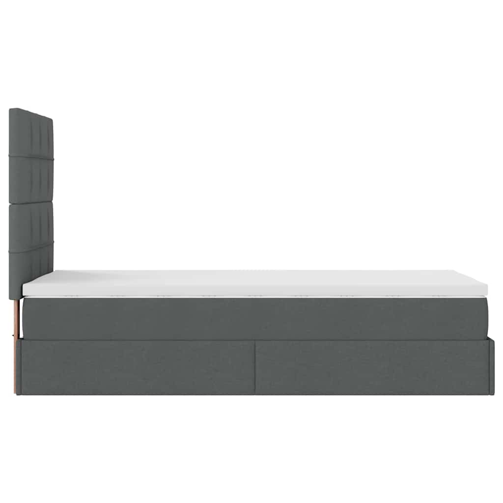 Ottomane Bett Mit Matratze & Leds Stoff Dunkelgrau