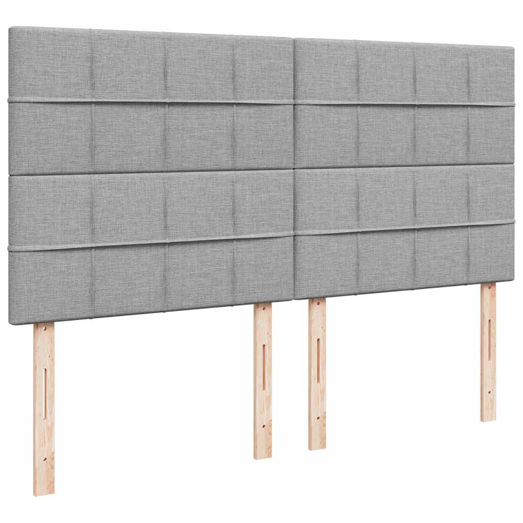 Ottoman-Bett Mit Matratze & Leds Stoff Hellgrau