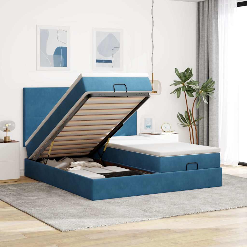 Ottoman-Bett Mit Matratzen & Leds Samt