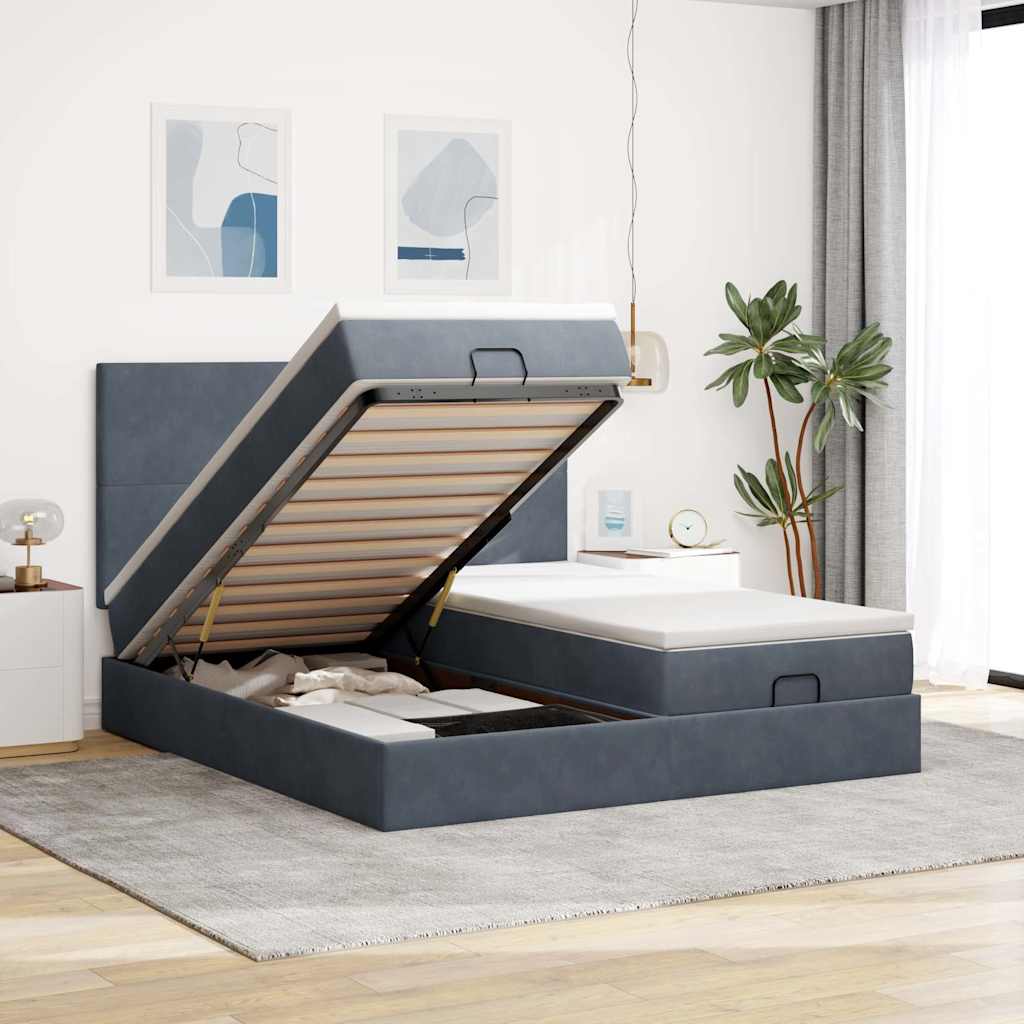 Ottoman-Bett Mit Matratzen & Leds Samt