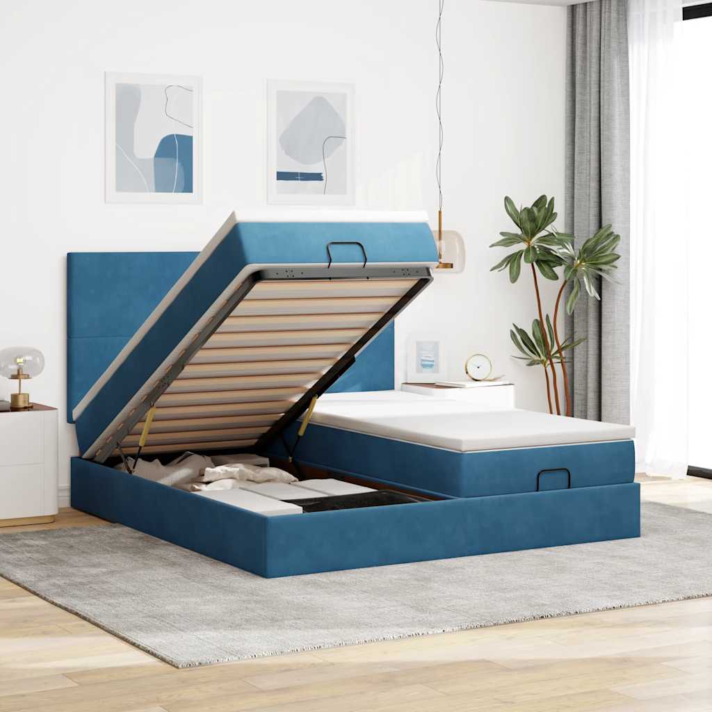 Ottoman-Bett Mit Matratzen & Leds Samt